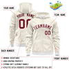 Custom White Khaki Varsity Full-Zip Letterman Leopard Print Jacket Hoodie