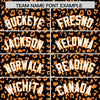 Custom Black Orange Varsity Full-Zip Letterman Leopard Print Jacket Hoodie