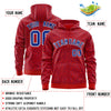 Custom Red Royal Varsity Full-Zip Letterman Leopard Print Jacket Hoodie