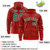 Custom Red Kelly Green Varsity Full-Zip Letterman Leopard Print Jacket Hoodie