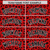 Custom Red Black Varsity Full-Zip Letterman Leopard Print Jacket Hoodie