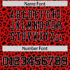 Custom Red Black Varsity Full-Zip Letterman Leopard Print Jacket Hoodie