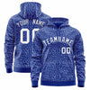 Custom Navy Black Varsity Full-Zip Letterman Leopard Print Jacket Hoodie