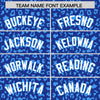 Custom Royal Powder Blue Varsity Full-Zip Letterman Leopard Print Jacket Hoodie