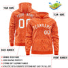 Custom Orange White Varsity Full-Zip Letterman Leopard Print Jacket Hoodie