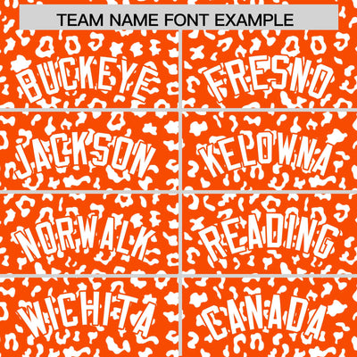 Custom Orange White Varsity Full-Zip Letterman Leopard Print Jacket Hoodie