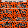 Custom Orange Black Varsity Full-Zip Letterman Leopard Print Jacket Hoodie