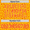 Custom Gold Orange Varsity Full-Zip Letterman Leopard Print Jacket Hoodie