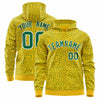 Custom Orange Gold Varsity Full-Zip Letterman Leopard Print Jacket Hoodie