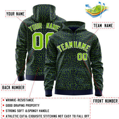 Custom Red Black Varsity Full-Zip Letterman Leopard Print Jacket Hoodie