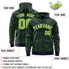 Custom Navy Neon Green Varsity Full-Zip Letterman Leopard Print Jacket Hoodie