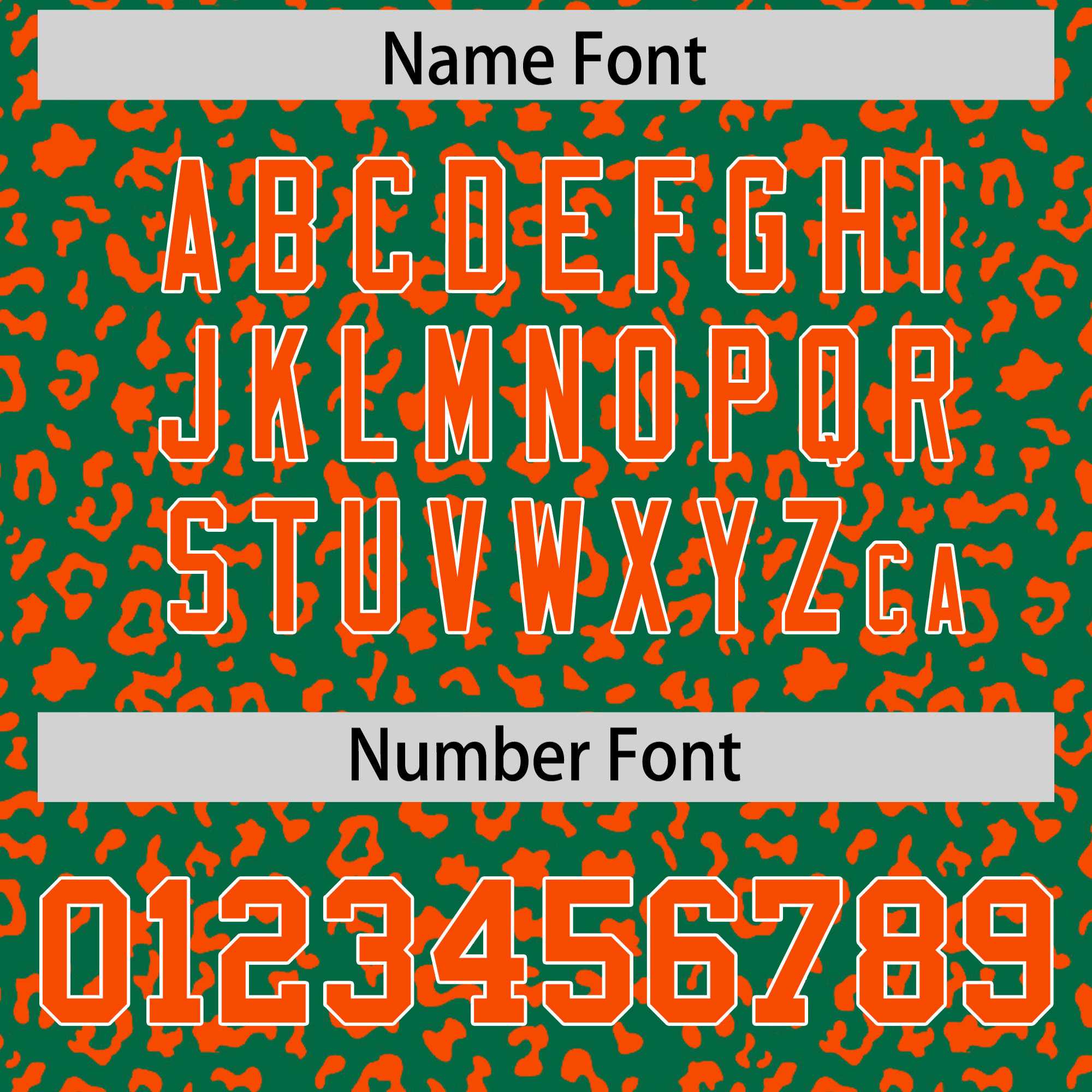 Custom Kelly Green Orange Varsity Full-Zip Letterman Leopard Print Jacket Hoodie