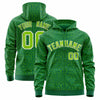 Custom Black Kelly Green Varsity Full-Zip Letterman Leopard Print Jacket Hoodie
