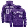 Custom White Purple Varsity Full-Zip Letterman Leopard Print Jacket Hoodie