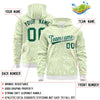 Custom White Neon Green Varsity Full-Zip Letterman Leopard Print Jacket Hoodie