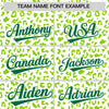 Custom White Neon Green Varsity Full-Zip Letterman Leopard Print Jacket Hoodie