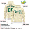 Custom White Gold Varsity Full-Zip Letterman Leopard Print Jacket Hoodie