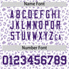 Custom White Purple Varsity Full-Zip Letterman Leopard Print Jacket Hoodie