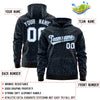 Custom Black Light Blue Varsity Full-Zip Letterman Leopard Print Jacket Hoodie