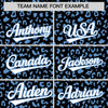 Custom Black Light Blue Varsity Full-Zip Letterman Leopard Print Jacket Hoodie