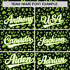 Custom Black Neon Green Varsity Full-Zip Letterman Leopard Print Jacket Hoodie