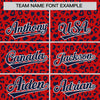 Custom Red Navy Varsity Full-Zip Letterman Leopard Print Jacket Hoodie