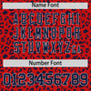 Custom Red Navy Varsity Full-Zip Letterman Leopard Print Jacket Hoodie