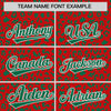 Custom Red Kelly Green Varsity Full-Zip Letterman Leopard Print Jacket Hoodie