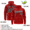 Custom Red Black Varsity Full-Zip Letterman Leopard Print Jacket Hoodie