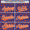 Custom Royal Orange Varsity Full-Zip Letterman Leopard Print Jacket Hoodie