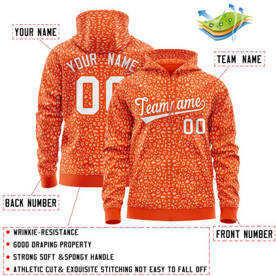 Custom Gold Red Varsity Full-Zip Letterman Leopard Print Jacket Hoodie