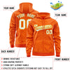 Custom Orange Gold Varsity Full-Zip Letterman Leopard Print Jacket Hoodie