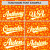 Custom Orange Gold Varsity Full-Zip Letterman Leopard Print Jacket Hoodie
