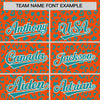 Custom Orange Aqua Varsity Full-Zip Letterman Leopard Print Jacket Hoodie