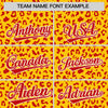 Custom Gold Red Varsity Full-Zip Letterman Leopard Print Jacket Hoodie