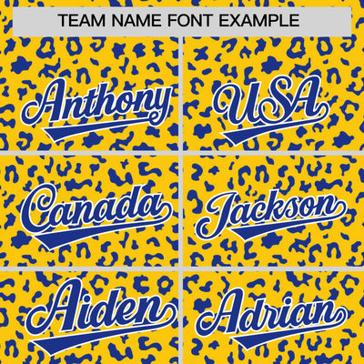 Custom Gold Royal Varsity Full-Zip Letterman Leopard Print Jacket Hoodie
