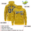 Custom Gold Navy Varsity Full-Zip Letterman Leopard Print Jacket Hoodie