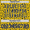 Custom Gold Navy Varsity Full-Zip Letterman Leopard Print Jacket Hoodie