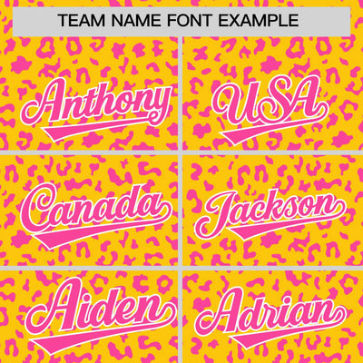 Custom Gold Pink Varsity Full-Zip Letterman Leopard Print Jacket Hoodie
