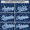 Custom Navy Light Blue Varsity Full-Zip Letterman Leopard Print Jacket Hoodie