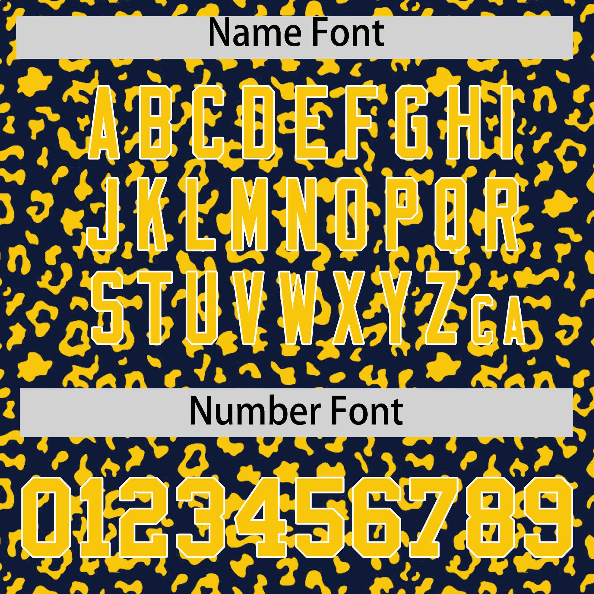 Custom Navy Gold Varsity Full-Zip Letterman Leopard Print Jacket Hoodie