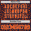 Custom Navy Orange Varsity Full-Zip Letterman Leopard Print Jacket Hoodie