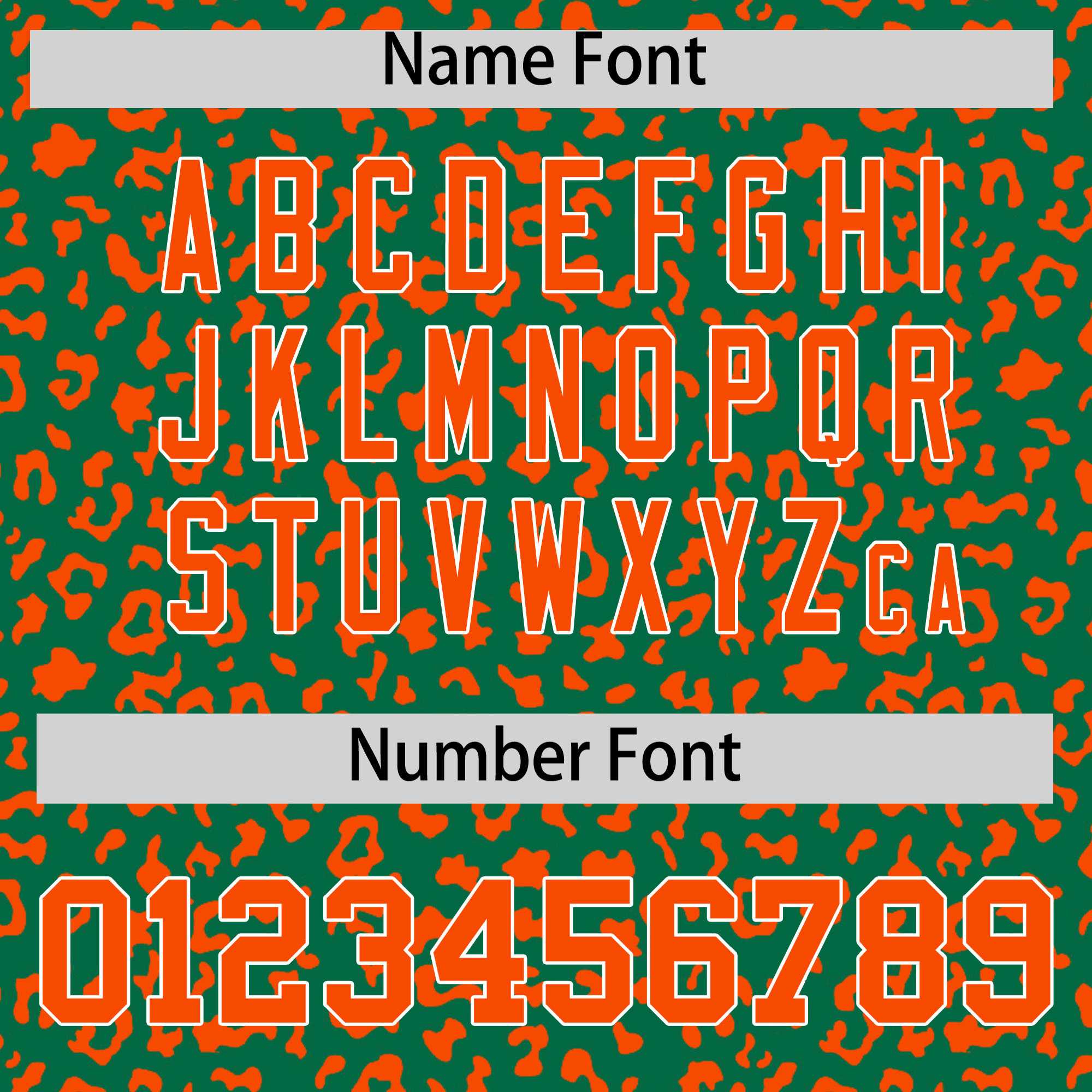 Custom Kelly Green Orange Varsity Full-Zip Letterman Leopard Print Jacket Hoodie