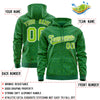 Custom Black Kelly Green Varsity Full-Zip Letterman Leopard Print Jacket Hoodie