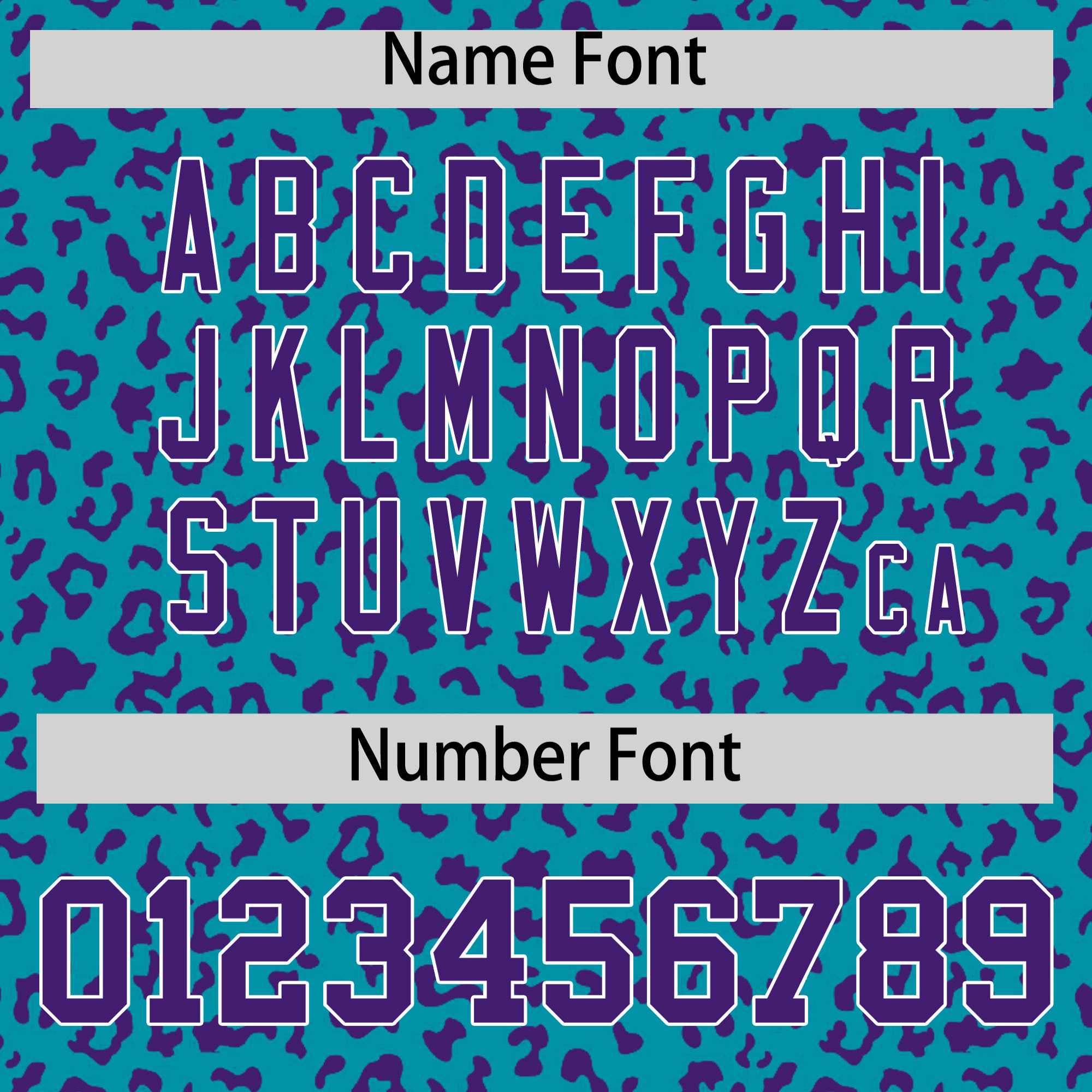 Custom Teal Purple Varsity Full-Zip Letterman Leopard Print Jacket Hoodie