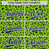 Custom White Bright Green Varsity Full-Zip Letterman Leopard Print Jacket Hoodie