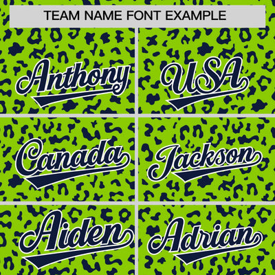 Custom White Bright Green Varsity Full-Zip Letterman Leopard Print Jacket Hoodie