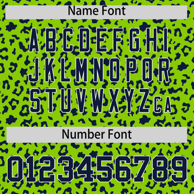 Custom White Bright Green Varsity Full-Zip Letterman Leopard Print Jacket Hoodie