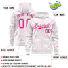 Custom White Pink Varsity Full-Zip Letterman Leopard Print Jacket Hoodie