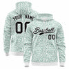Custom White Kelly Green Varsity Full-Zip Letterman Leopard Print Hoodie Jacket